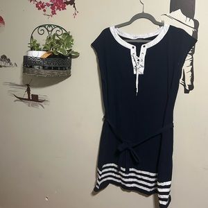 Vintage Tommy Hilfiger Navy Blue & White Dress